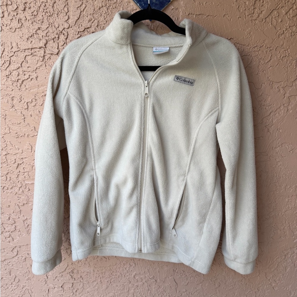 Columbia Cream Fleece Zip Jacket